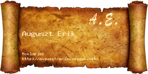 Auguszt Erik névjegykártya